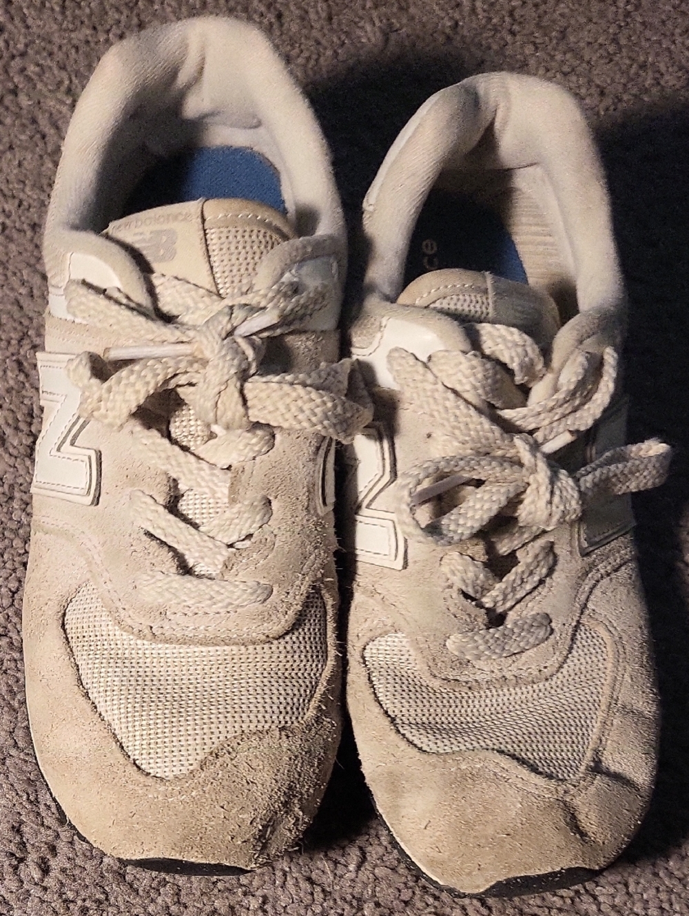 New Balance Off-White Suede & Mesh Sneakers